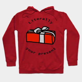 Literally Your Present Red Gift Box Christmas Hoodie